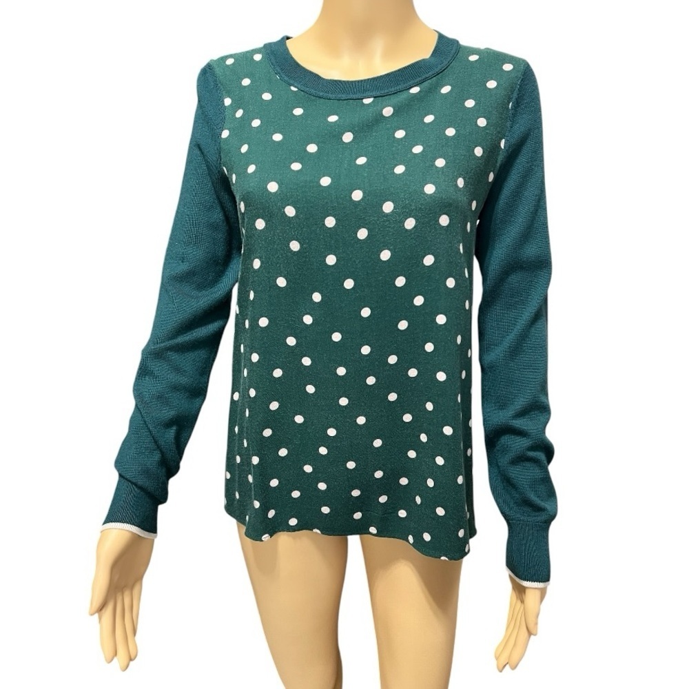 Boden Merino Wool Lightweight Playful Green Sweater Size XS